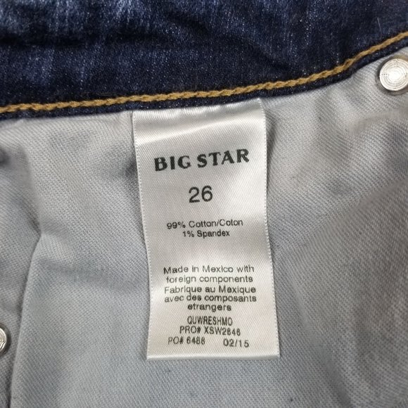 Big Star Hermosa Remy Denim Jean Shorts Dark Wash 6" Inseam sz 26 - Picture 10 of 10